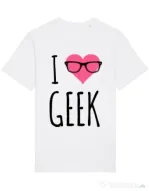 Tricou STANLEY STELLA barbat I love geek Alb