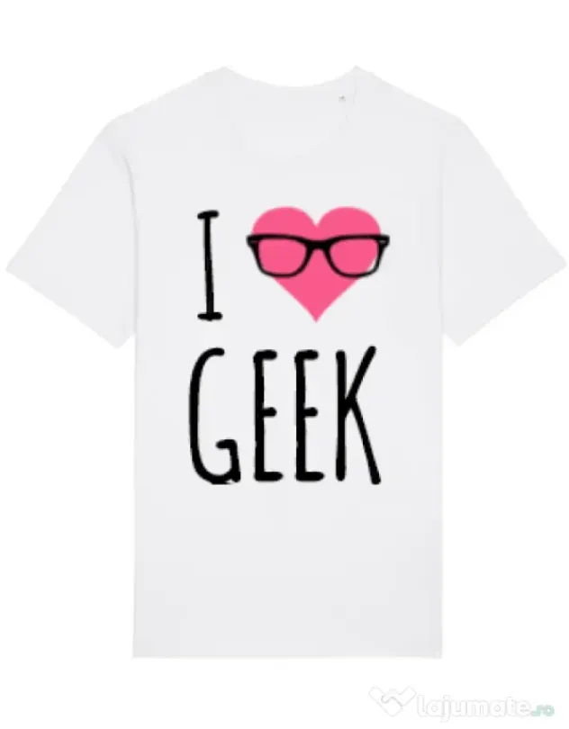 Tricou STANLEY STELLA barbat I love geek Alb