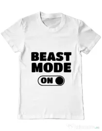 Tricou ADLER barbat Beast mode Alb