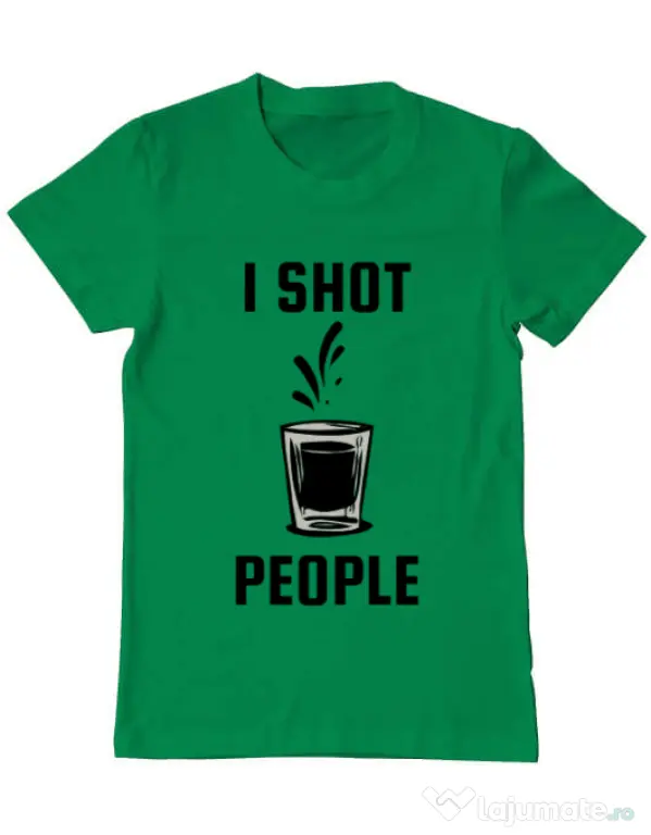 Tricou ADLER barbat I shot people Verde mediu