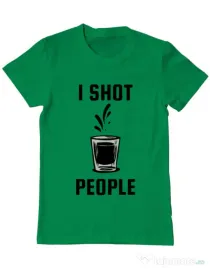 Tricou ADLER barbat I shot people Verde mediu