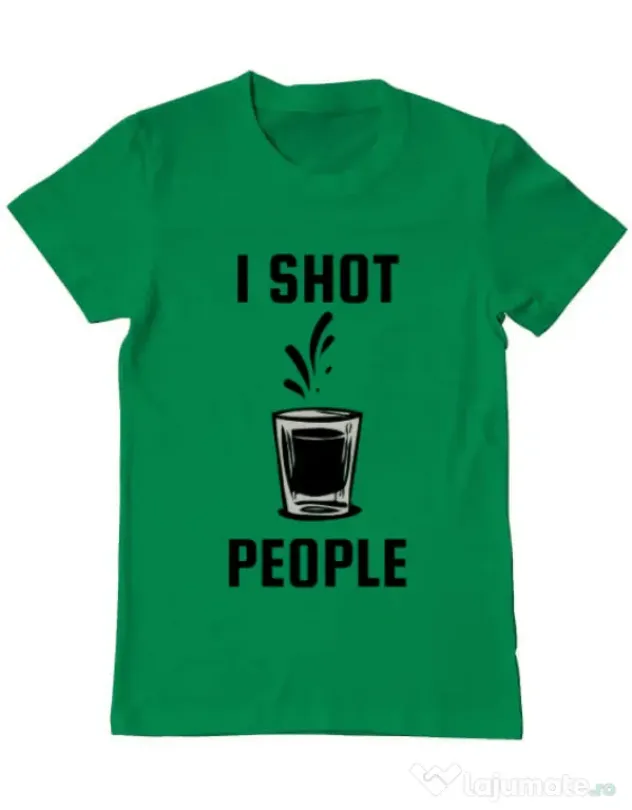 Tricou ADLER barbat I shot people Verde mediu
