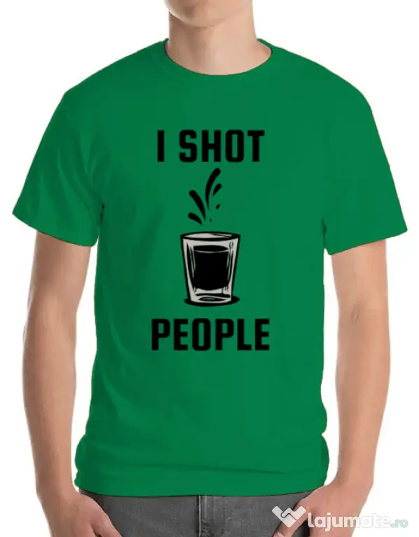 Tricou ADLER barbat I shot people Verde mediu