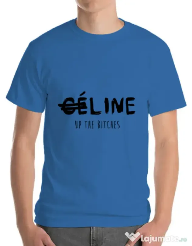 Tricou ADLER barbat Line up bitches Albastru azuriu