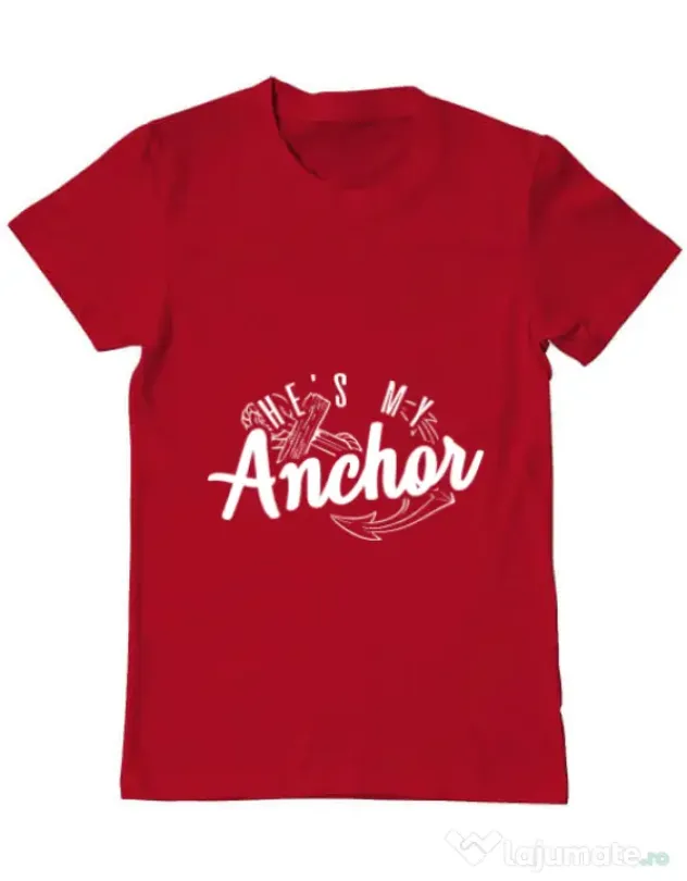 Tricou ADLER barbat He s my anchor Rosu