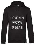Hoodie barbat cu gluga Love him to death Negru