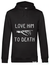 Hoodie barbat cu gluga Love him to death Negru