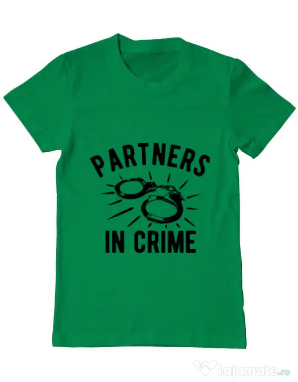 Tricou ADLER barbat Partners in crime 1 Verde mediu