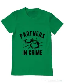 Tricou ADLER barbat Partners in crime 1 Verde mediu