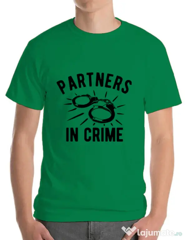 Tricou ADLER barbat Partners in crime 1 Verde mediu