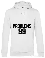 Hoodie barbat cu gluga 99 Problems Alb