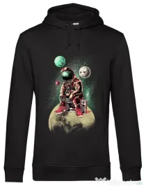 Hoodie barbat cu gluga Astronaut - DJ Negru