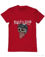 Tricou ADLER barbat Born to ride Rosu