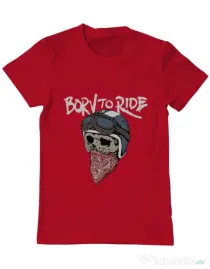 Tricou ADLER barbat Born to ride Rosu