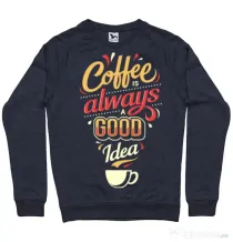 Bluza ADLER barbat Coffee is always a good idea Denim inchis