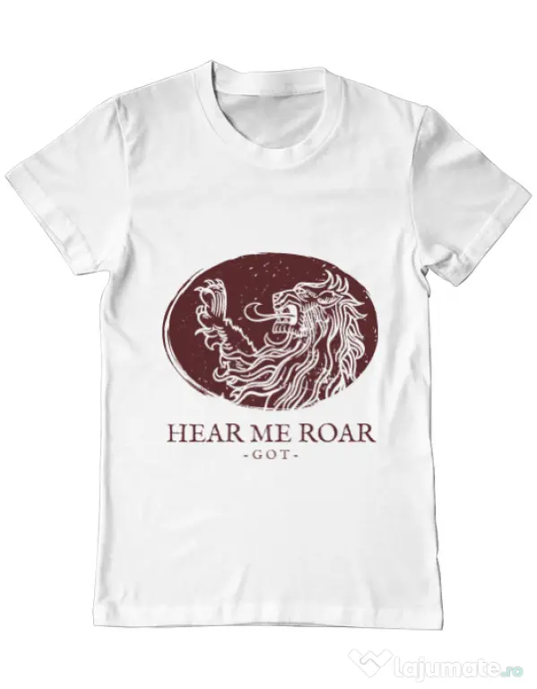 Tricou ADLER barbat Hear me roar Alb
