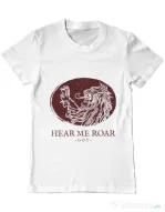 Tricou ADLER barbat Hear me roar Alb
