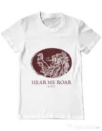 Tricou ADLER barbat Hear me roar Alb