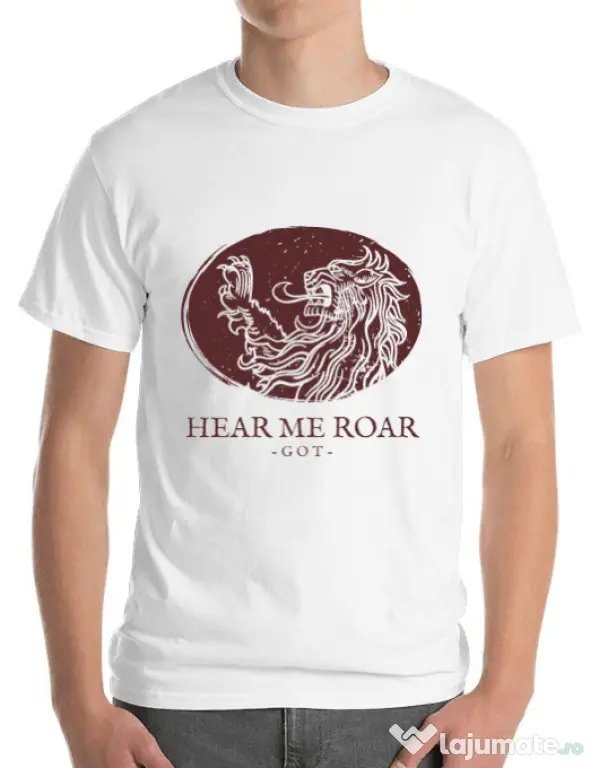 Tricou ADLER barbat Hear me roar Alb
