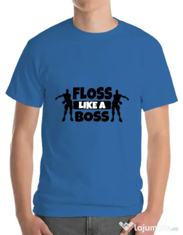 Tricou ADLER barbat Floss like a boss Albastru azuriu