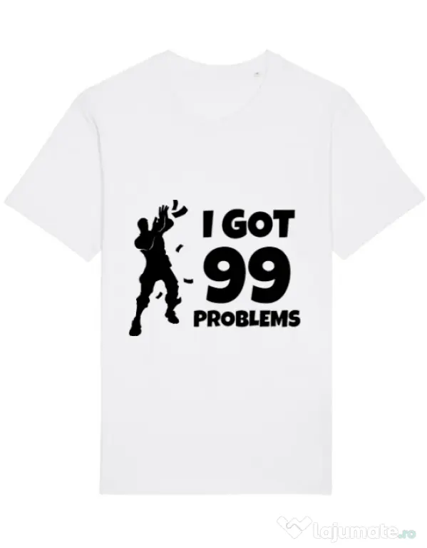 Tricou STANLEY STELLA barbat I got 99 problems Fortnite Alb