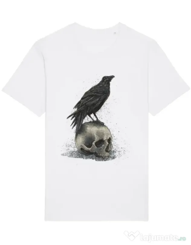 Tricou STANLEY STELLA barbat Crow skull Alb