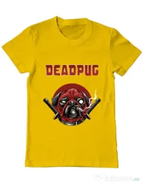 Tricou ADLER barbat Deadpug Galben