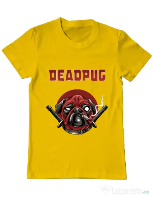 Tricou ADLER barbat Deadpug Galben
