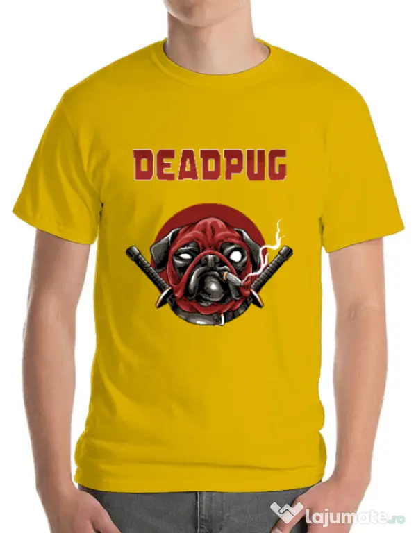 Tricou ADLER barbat Deadpug Galben