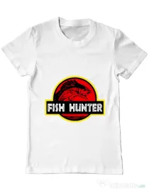 Tricou ADLER barbat Fish hunter Alb