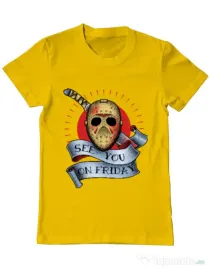 Tricou ADLER barbat See you on friday Galben