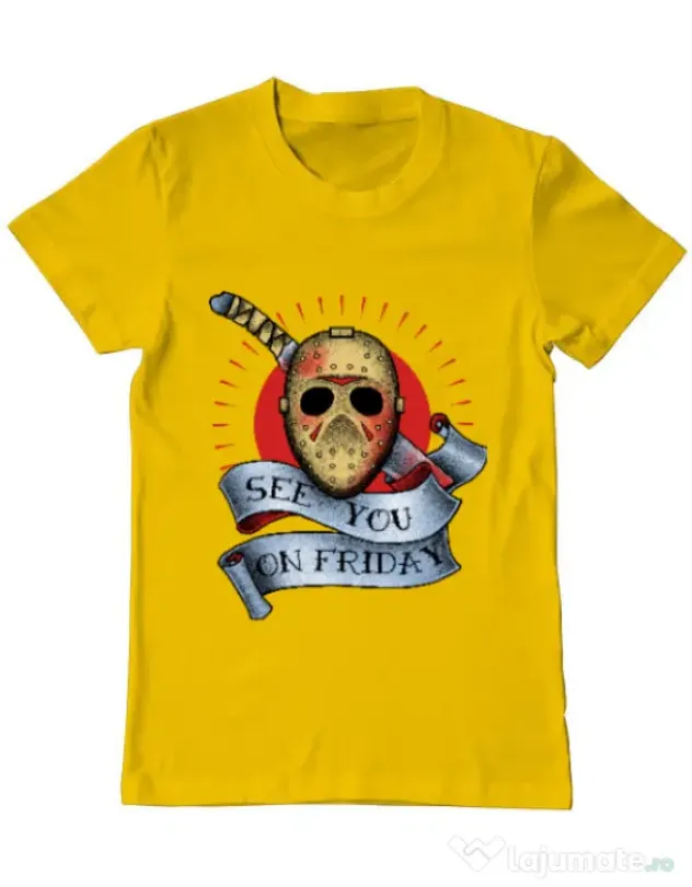Tricou ADLER barbat See you on friday Galben