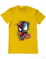 Tricou ADLER barbat Venom vs Spiderman Galben