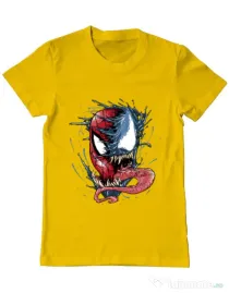 Tricou ADLER barbat Venom vs Spiderman Galben