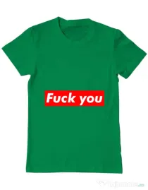 Tricou ADLER barbat Fuck you Verde mediu