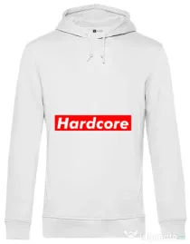 Hoodie barbat cu gluga Hardcore Alb