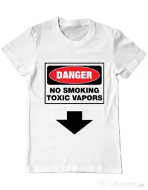 Tricou ADLER barbat Danger No Smoking Alb