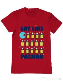 Tricou ADLER barbat Eat Like Pacman Rosu