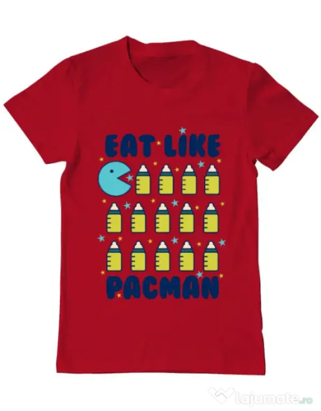 Tricou ADLER barbat Eat Like Pacman Rosu