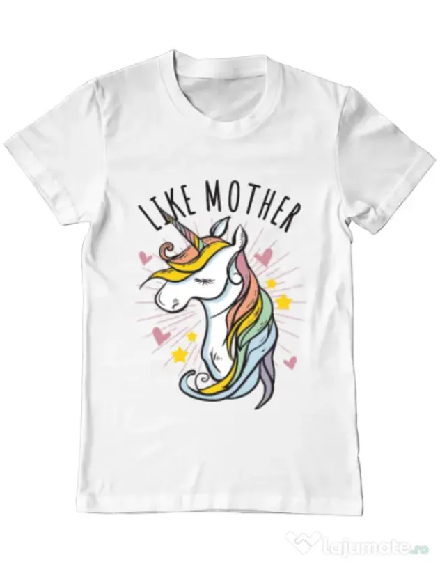Tricou ADLER barbat Like mother Alb