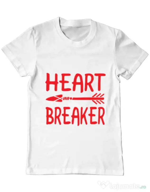 Tricou ADLER barbat Heart breaker Alb