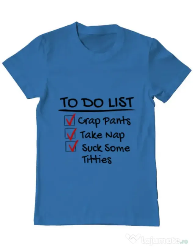 Tricou ADLER barbat To do list Albastru azuriu