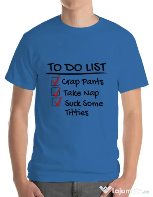 Tricou ADLER barbat To do list Albastru azuriu