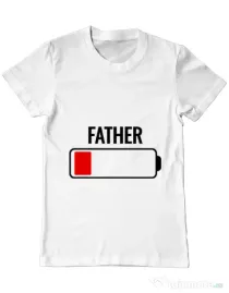 Tricou ADLER barbat Father battery Alb