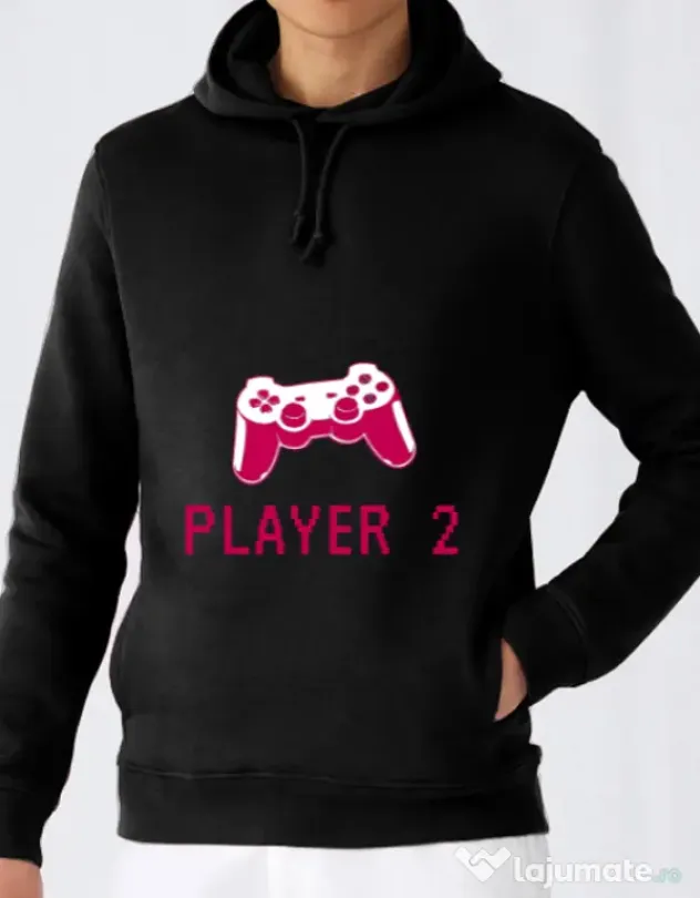 Hoodie barbat cu gluga Player 2 Negru