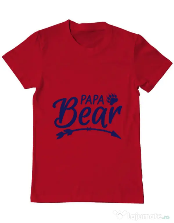 Tricou ADLER barbat Papa bear Rosu