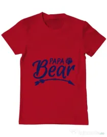 Tricou ADLER barbat Papa bear Rosu