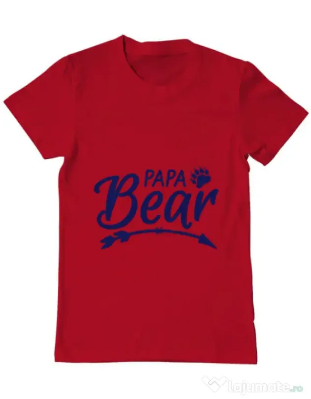 Tricou ADLER barbat Papa bear Rosu