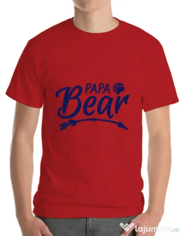 Tricou ADLER barbat Papa bear Rosu
