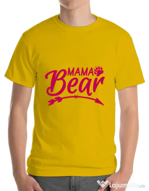 Tricou ADLER barbat Mama bear Galben